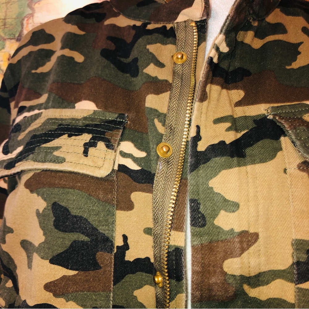 Sz M Asmax Haoduoyi Brown & Green Boho Camo Jacket - Picture 5 of 16